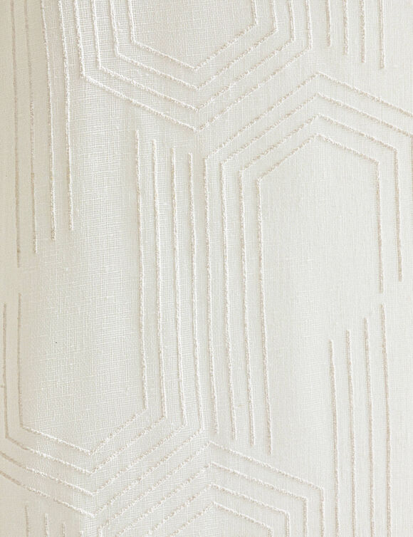 Vitrage passe-tringle motif géométrique (blanc) Vitrage passe-tringle motif géométrique (blanc)